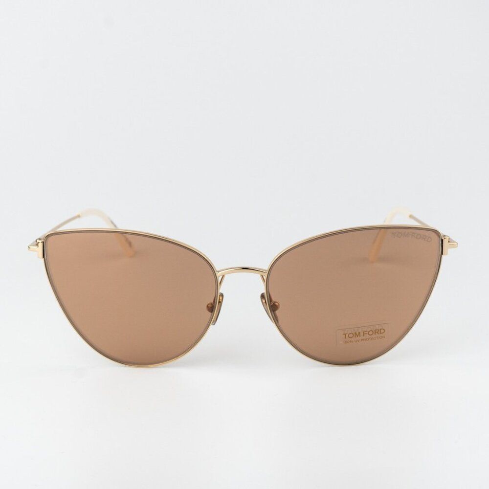 Tom Ford ANAIS-02 Women Sunglasses Gold Brown Mirror Cat Eye FT1005 32G NEW